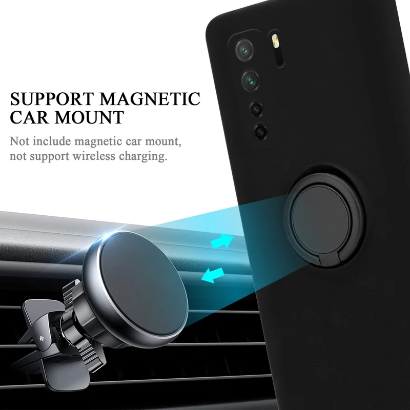 Cadorabo Hülle kompatibel mit Huawei P40 LITE 5G / NOVA 7 SE Schutzhülle aus flexiblem TPU Silikon mit Ring