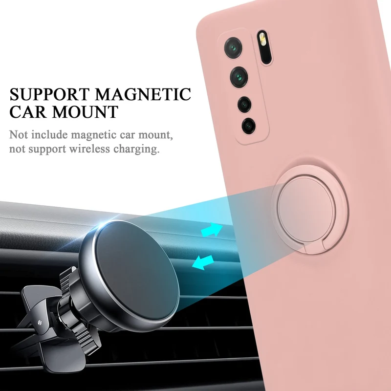 Cadorabo Hülle kompatibel mit Huawei P40 LITE 5G / NOVA 7 SE Schutzhülle aus flexiblem TPU Silikon mit Ring