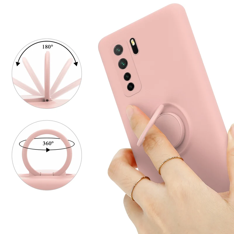 Cadorabo Hülle kompatibel mit Huawei P40 LITE 5G / NOVA 7 SE Schutzhülle aus flexiblem TPU Silikon mit Ring
