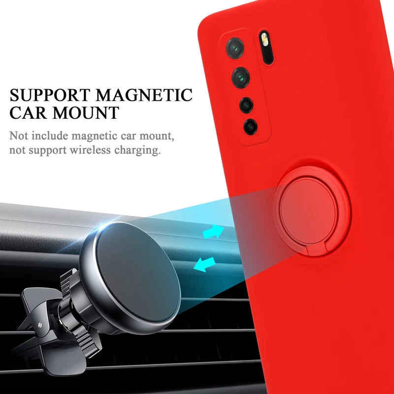 Cadorabo Hülle kompatibel mit Huawei P40 LITE 5G / NOVA 7 SE Schutzhülle aus flexiblem TPU Silikon mit Ring