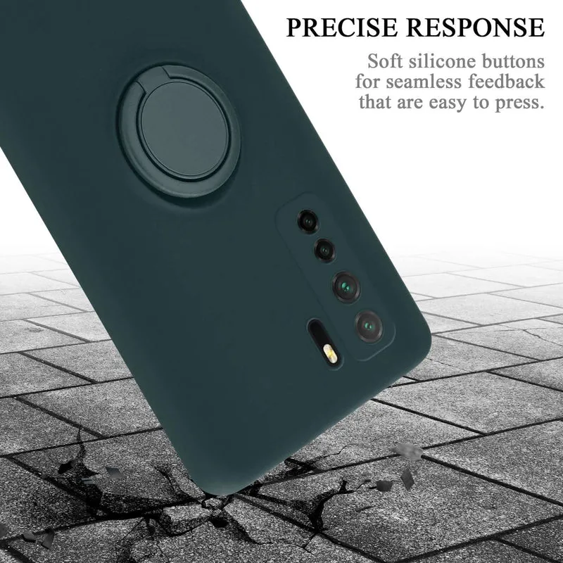 Cadorabo Hülle kompatibel mit Huawei P40 LITE 5G / NOVA 7 SE Schutzhülle aus flexiblem TPU Silikon mit Ring