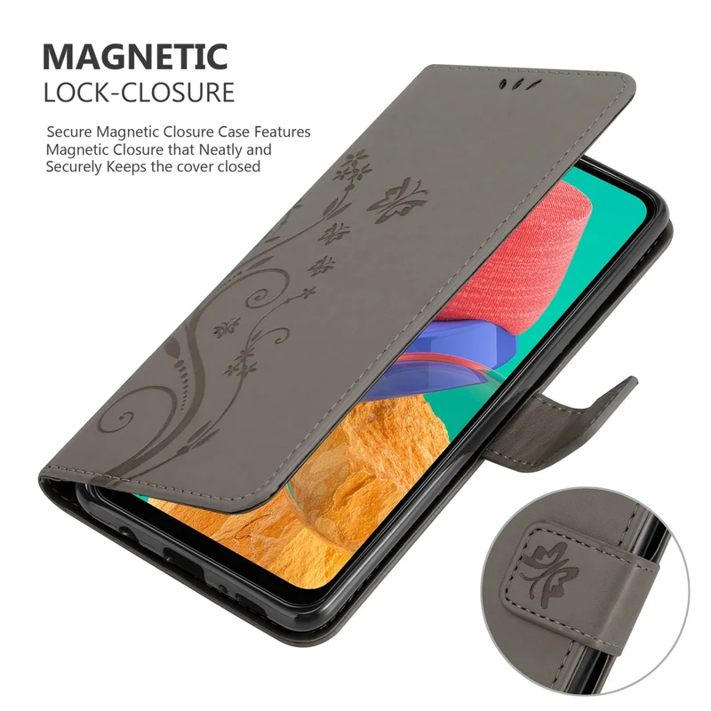 Cadorabo Hülle kompatibel mit Samsung Galaxy M33 5G Schutzhülle im Blumen Design mit Magnetverschluss, Standfunktion und Kartenfächern