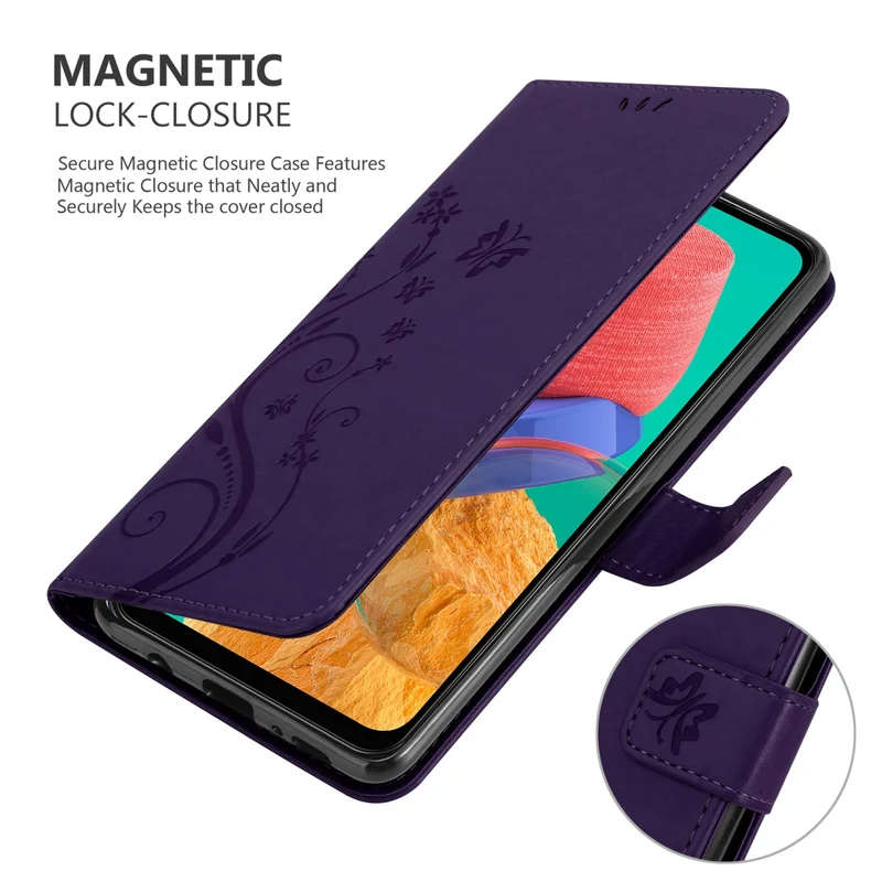 Cadorabo Hülle kompatibel mit Samsung Galaxy M33 5G Schutzhülle im Blumen Design mit Magnetverschluss, Standfunktion und Kartenfächern