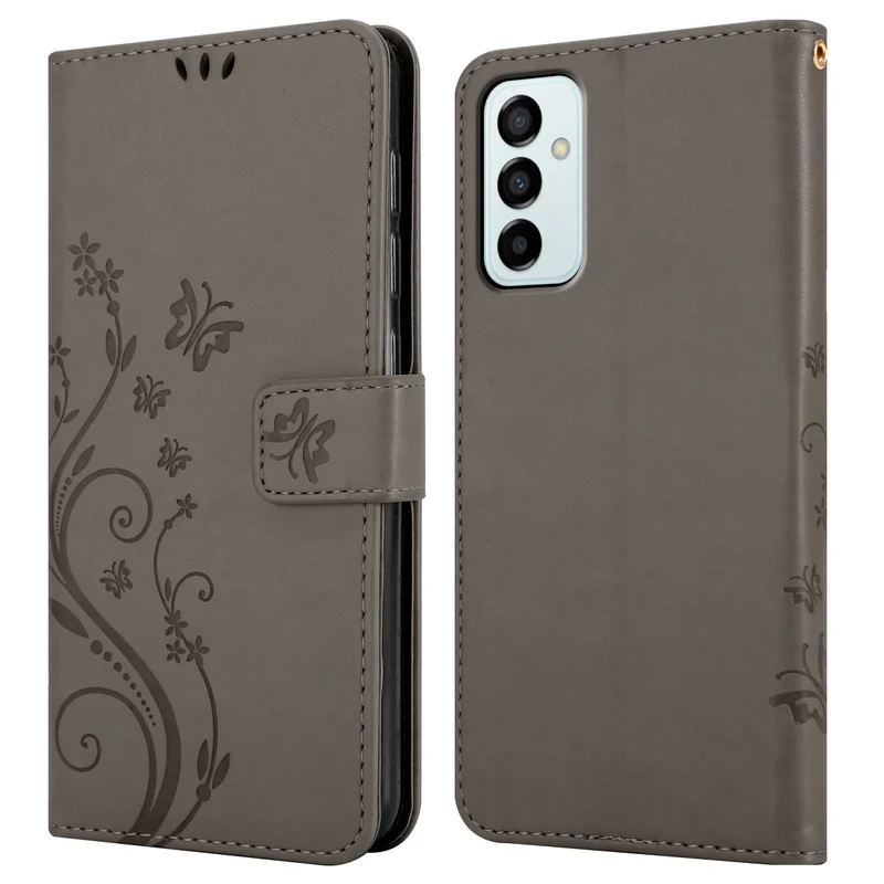 Cadorabo Hülle kompatibel mit Samsung Galaxy M23 5G Schutzhülle im Blumen Design mit Magnetverschluss, Standfunktion und Kartenfächern