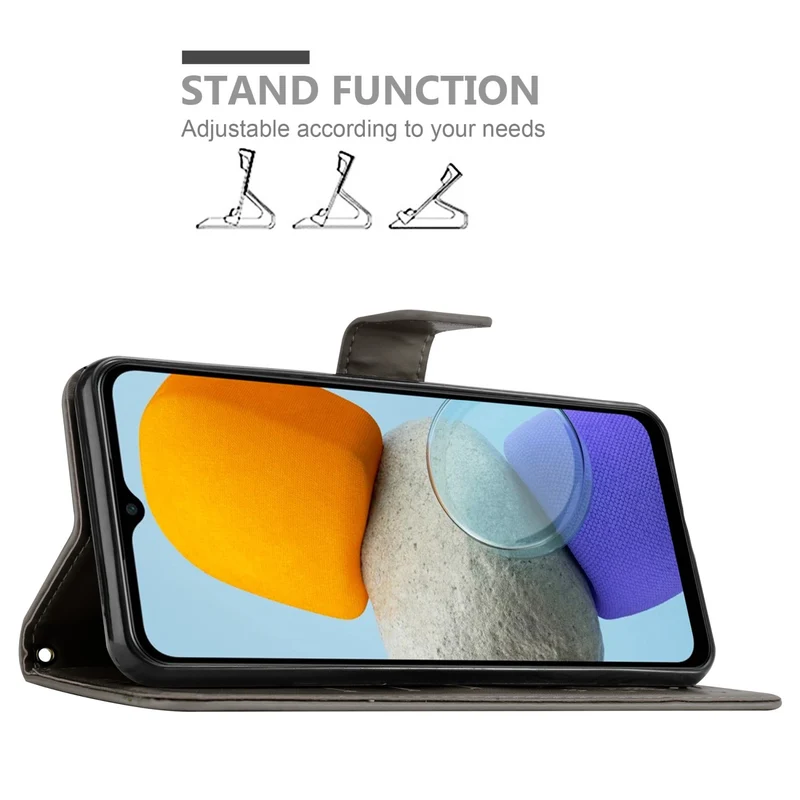Cadorabo Hülle kompatibel mit Samsung Galaxy M23 5G Schutzhülle im Blumen Design mit Magnetverschluss, Standfunktion und Kartenfächern
