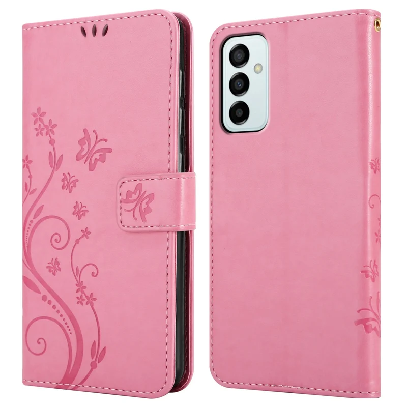 Cadorabo Hülle kompatibel mit Samsung Galaxy M23 5G Schutzhülle im Blumen Design mit Magnetverschluss, Standfunktion und Kartenfächern