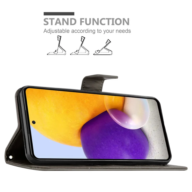 Cadorabo Hülle kompatibel mit Samsung Galaxy A73 5G Schutzhülle im Blumen Design mit Magnetverschluss, Standfunktion und Kartenfächern