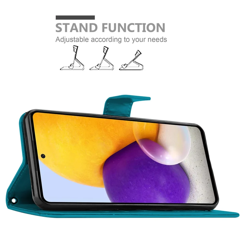 Cadorabo Hülle kompatibel mit Samsung Galaxy A73 5G Schutzhülle im Blumen Design mit Magnetverschluss, Standfunktion und Kartenfächern