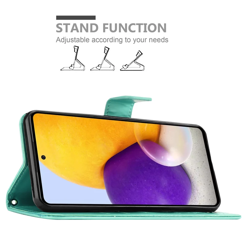 Cadorabo Hülle kompatibel mit Samsung Galaxy A73 5G Schutzhülle im Blumen Design mit Magnetverschluss, Standfunktion und Kartenfächern