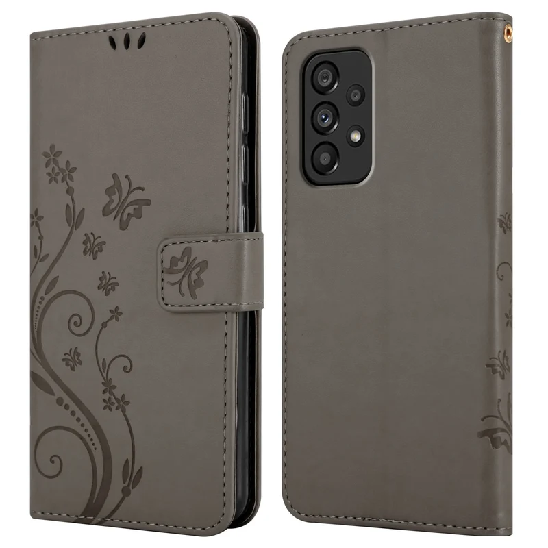 Cadorabo Hülle kompatibel mit Samsung Galaxy A53 5G Schutzhülle im Blumen Design mit Magnetverschluss, Standfunktion und Kartenfächern
