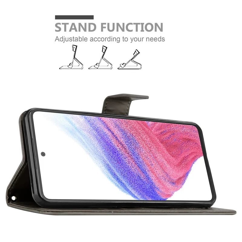 Cadorabo Hülle kompatibel mit Samsung Galaxy A53 5G Schutzhülle im Blumen Design mit Magnetverschluss, Standfunktion und Kartenfächern