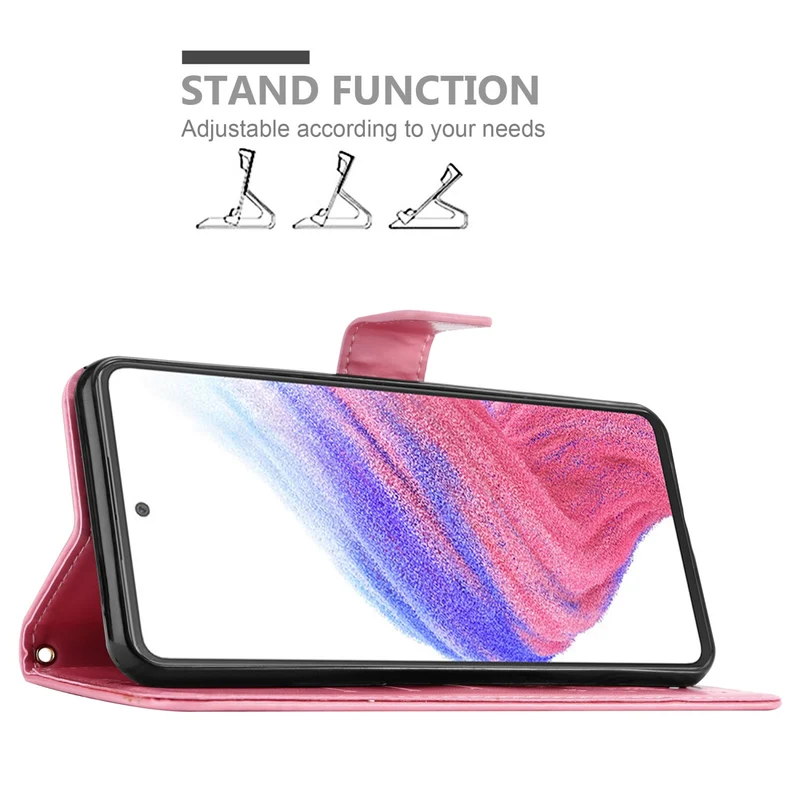Cadorabo Hülle kompatibel mit Samsung Galaxy A53 5G Schutzhülle im Blumen Design mit Magnetverschluss, Standfunktion und Kartenfächern