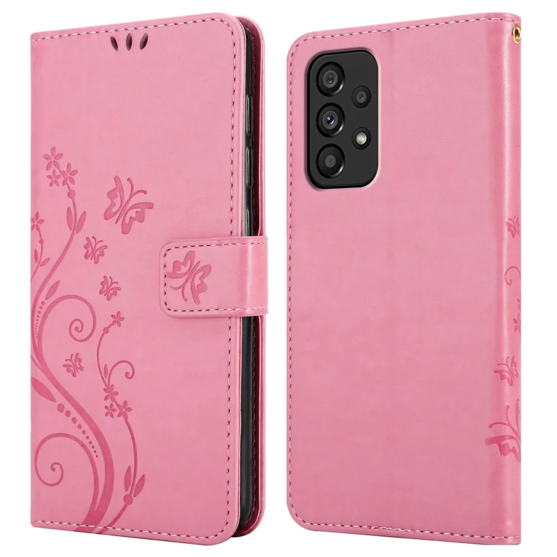 Cadorabo Hülle kompatibel mit Samsung Galaxy A53 5G Schutzhülle im Blumen Design mit Magnetverschluss, Standfunktion und Kartenfächern
