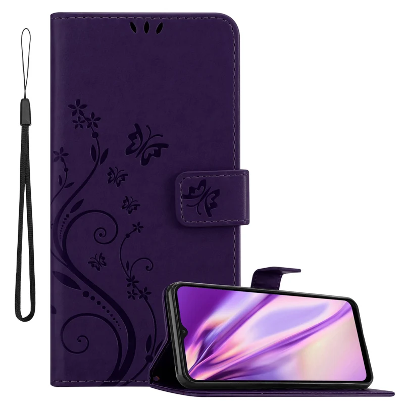 Cadorabo Hülle kompatibel mit Samsung Galaxy A23 4G / 5G Schutzhülle im Blumen Design mit Magnetverschluss, Standfunktion und Kartenfächern