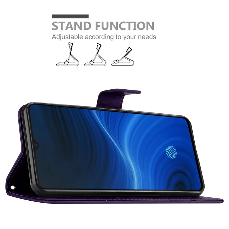 Cadorabo Hülle kompatibel mit Realme X2 PRO / Oppo Reno Ace Schutzhülle im Blumen Design mit Magnetverschluss, Standfunktion und Kartenfächern