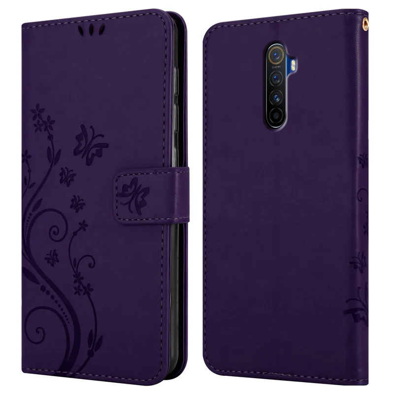 Cadorabo Hülle kompatibel mit Realme X2 PRO / Oppo Reno Ace Schutzhülle im Blumen Design mit Magnetverschluss, Standfunktion und Kartenfächern