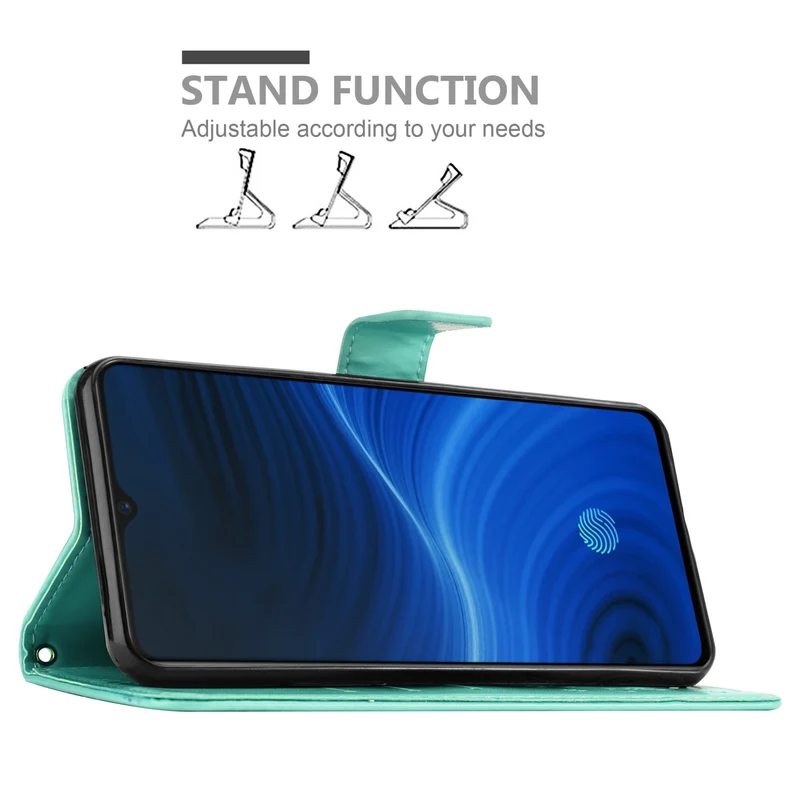 Cadorabo Hülle kompatibel mit Realme X2 PRO / Oppo Reno Ace Schutzhülle im Blumen Design mit Magnetverschluss, Standfunktion und Kartenfächern