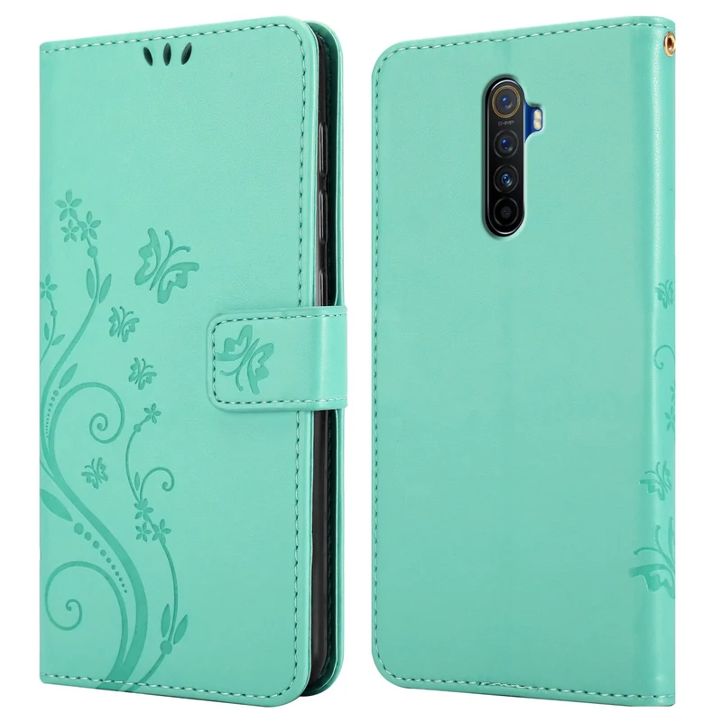 Cadorabo Hülle kompatibel mit Realme X2 PRO / Oppo Reno Ace Schutzhülle im Blumen Design mit Magnetverschluss, Standfunktion und Kartenfächern