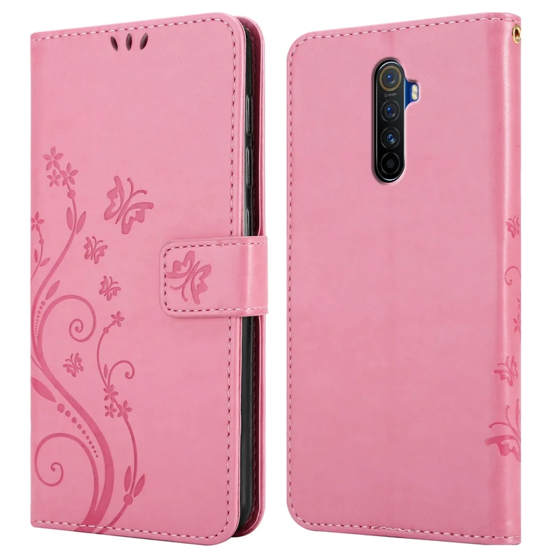 Cadorabo Hülle kompatibel mit Realme X2 PRO / Oppo Reno Ace Schutzhülle im Blumen Design mit Magnetverschluss, Standfunktion und Kartenfächern