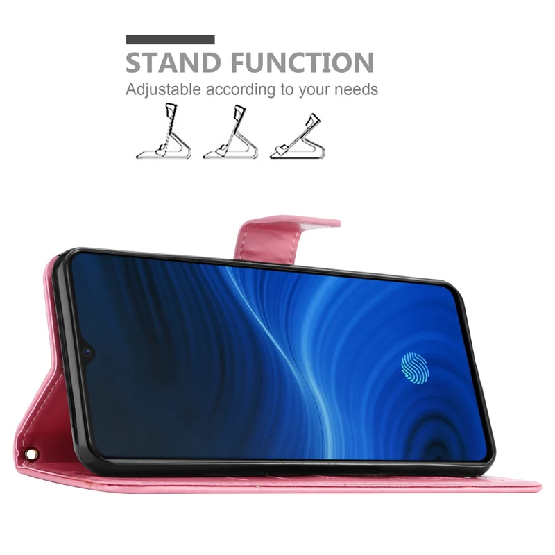 Cadorabo Hülle kompatibel mit Realme X2 PRO / Oppo Reno Ace Schutzhülle im Blumen Design mit Magnetverschluss, Standfunktion und Kartenfächern