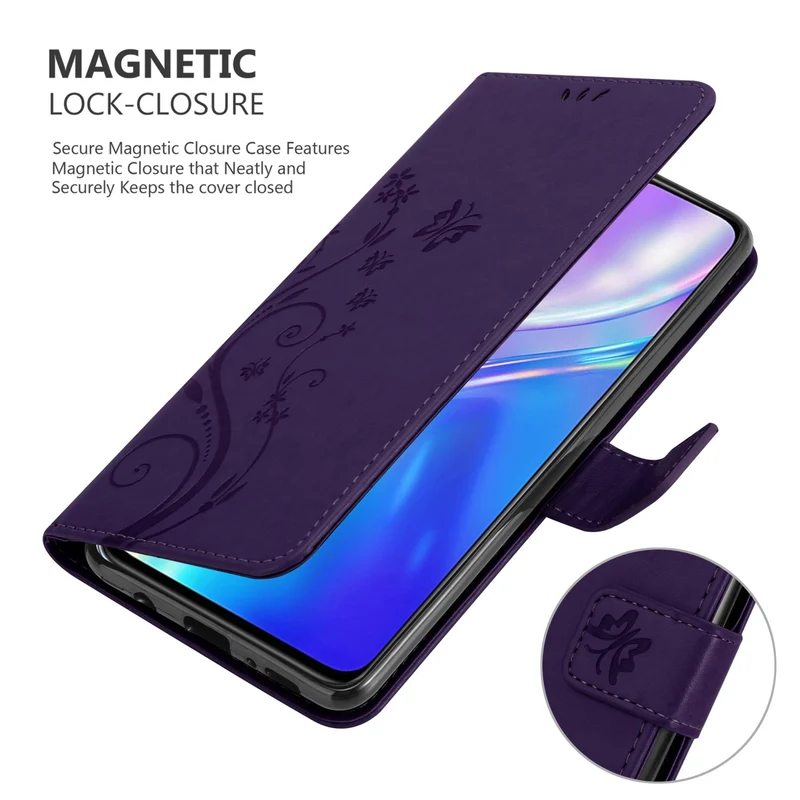 Cadorabo Hülle kompatibel mit Realme X2 / XT / Oppo K5 Schutzhülle im Blumen Design mit Magnetverschluss, Standfunktion und Kartenfächern