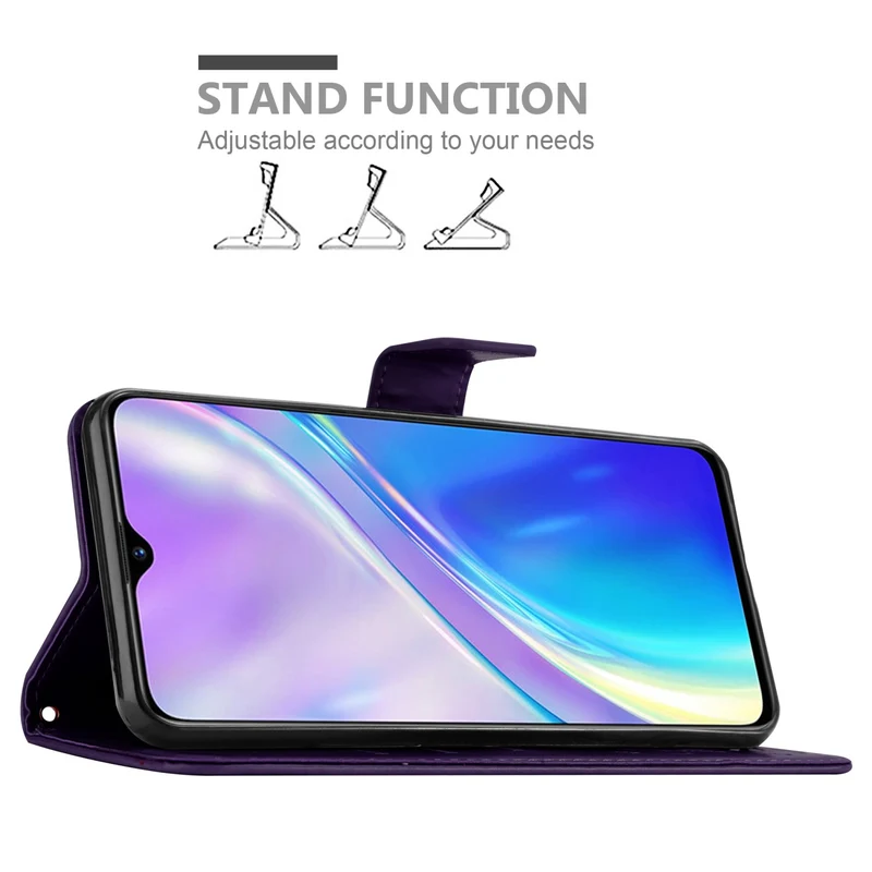 Cadorabo Hülle kompatibel mit Realme X2 / XT / Oppo K5 Schutzhülle im Blumen Design mit Magnetverschluss, Standfunktion und Kartenfächern