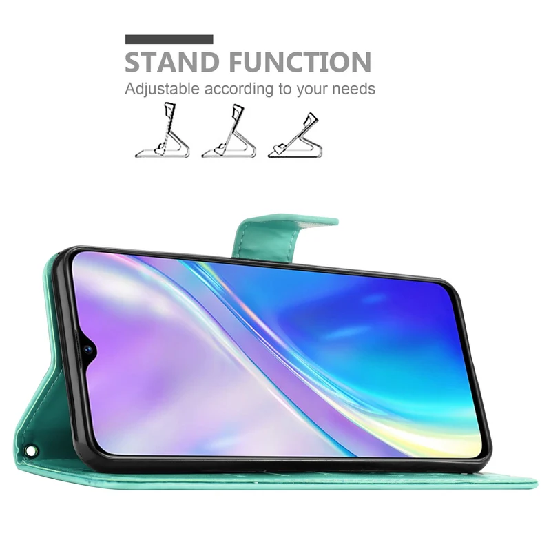 Cadorabo Hülle kompatibel mit Realme X2 / XT / Oppo K5 Schutzhülle im Blumen Design mit Magnetverschluss, Standfunktion und Kartenfächern