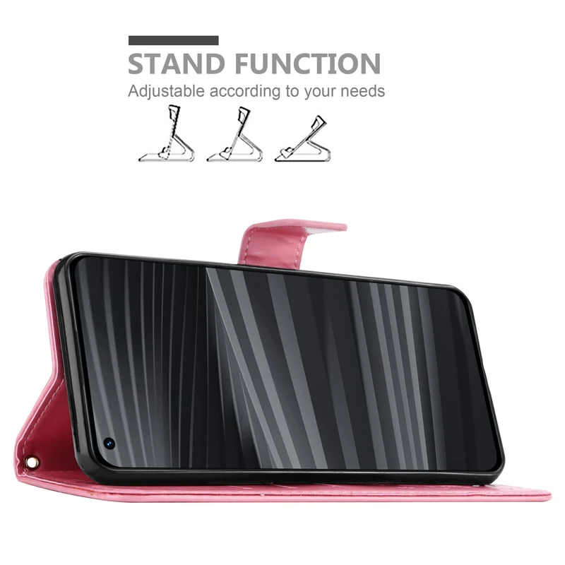 Cadorabo Hülle kompatibel mit Realme GT 2 PRO Schutzhülle im Blumen Design mit Magnetverschluss, Standfunktion und Kartenfächern