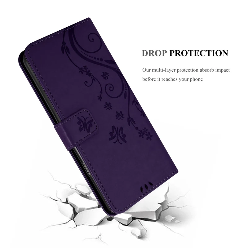 Cadorabo Hülle kompatibel mit Realme GT 2 / GT Neo 2 / GT Neo 3T Schutzhülle im Blumen Design mit Magnetverschluss, Standfunktion und Kartenfächern