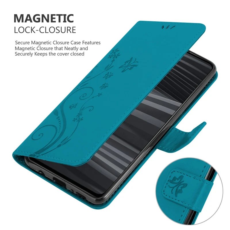 Cadorabo Hülle kompatibel mit Realme GT 2 / GT Neo 2 / GT Neo 3T Schutzhülle im Blumen Design mit Magnetverschluss, Standfunktion und Kartenfächern