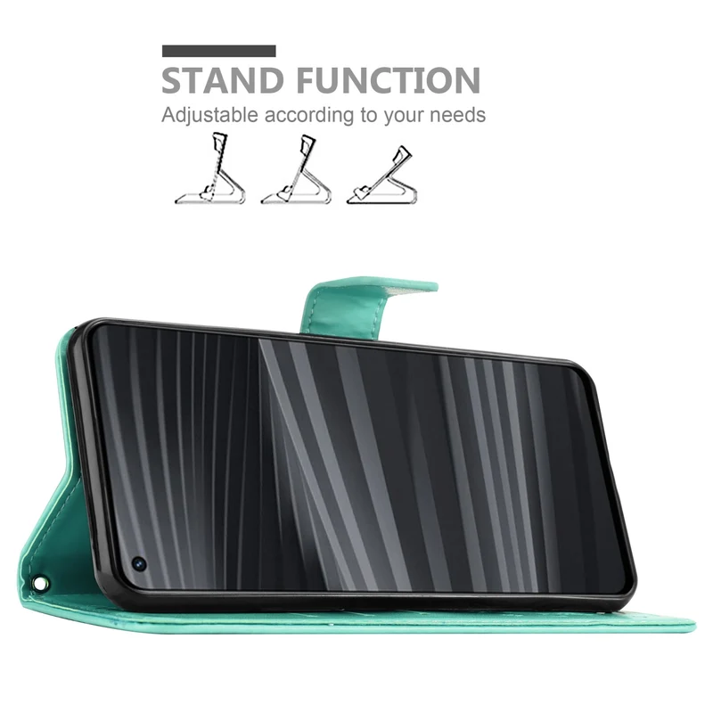 Cadorabo Hülle kompatibel mit Realme GT 2 / GT Neo 2 / GT Neo 3T Schutzhülle im Blumen Design mit Magnetverschluss, Standfunktion und Kartenfächern