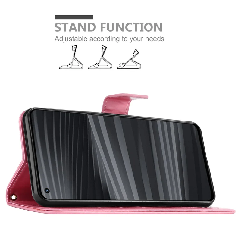 Cadorabo Hülle kompatibel mit Realme GT 2 / GT Neo 2 / GT Neo 3T Schutzhülle im Blumen Design mit Magnetverschluss, Standfunktion und Kartenfächern