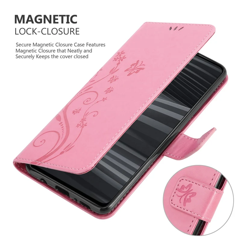 Cadorabo Hülle kompatibel mit Realme GT 2 / GT Neo 2 / GT Neo 3T Schutzhülle im Blumen Design mit Magnetverschluss, Standfunktion und Kartenfächern
