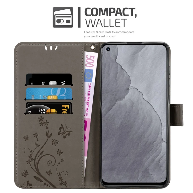Cadorabo Hülle kompatibel mit Realme GT Master Schutzhülle im Blumen Design mit Magnetverschluss, Standfunktion und Kartenfächern