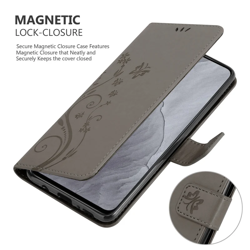 Cadorabo Hülle kompatibel mit Realme GT Master Schutzhülle im Blumen Design mit Magnetverschluss, Standfunktion und Kartenfächern