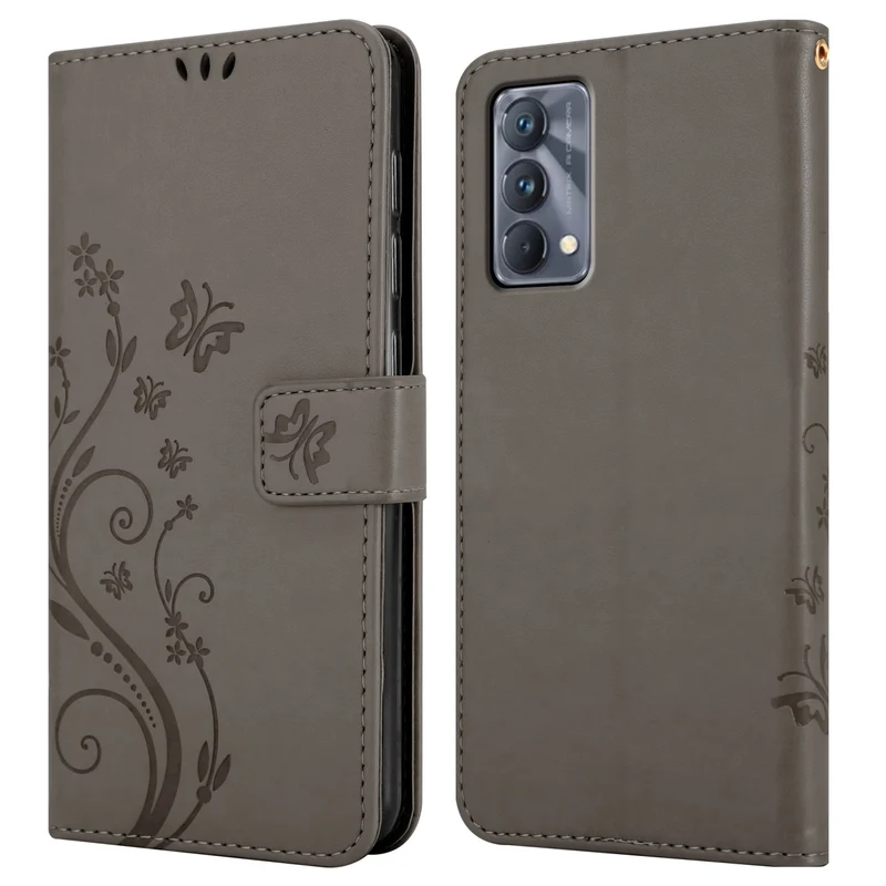 Cadorabo Hülle kompatibel mit Realme GT Master Schutzhülle im Blumen Design mit Magnetverschluss, Standfunktion und Kartenfächern