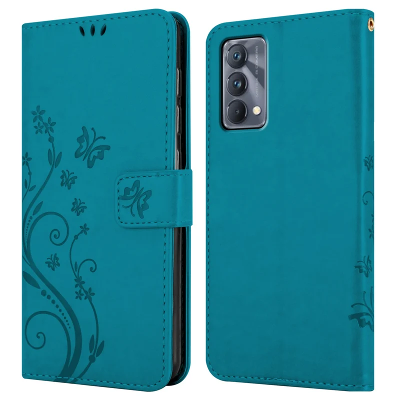Cadorabo Hülle kompatibel mit Realme GT Master Schutzhülle im Blumen Design mit Magnetverschluss, Standfunktion und Kartenfächern