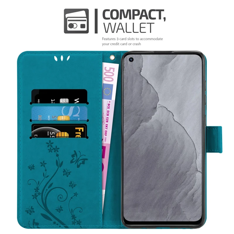 Cadorabo Hülle kompatibel mit Realme GT Master Schutzhülle im Blumen Design mit Magnetverschluss, Standfunktion und Kartenfächern