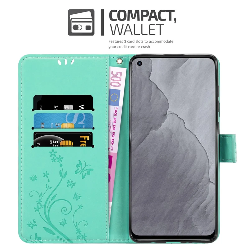 Cadorabo Hülle kompatibel mit Realme GT Master Schutzhülle im Blumen Design mit Magnetverschluss, Standfunktion und Kartenfächern