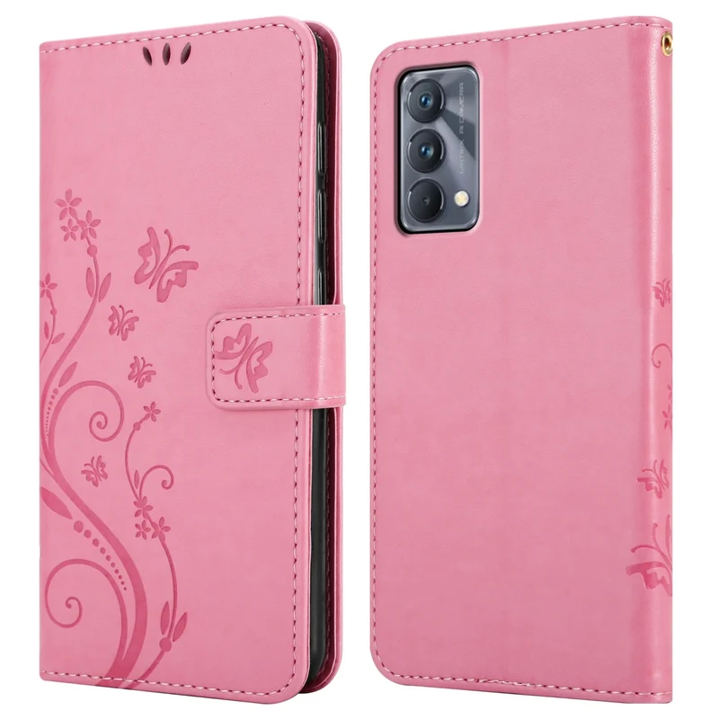 Cadorabo Hülle kompatibel mit Realme GT Master Schutzhülle im Blumen Design mit Magnetverschluss, Standfunktion und Kartenfächern