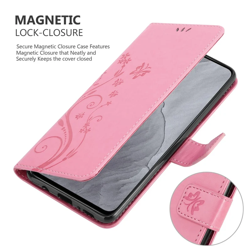 Cadorabo Hülle kompatibel mit Realme GT Master Schutzhülle im Blumen Design mit Magnetverschluss, Standfunktion und Kartenfächern