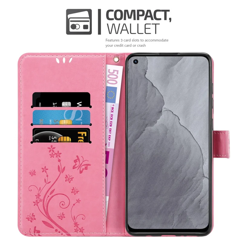 Cadorabo Hülle kompatibel mit Realme GT Master Schutzhülle im Blumen Design mit Magnetverschluss, Standfunktion und Kartenfächern