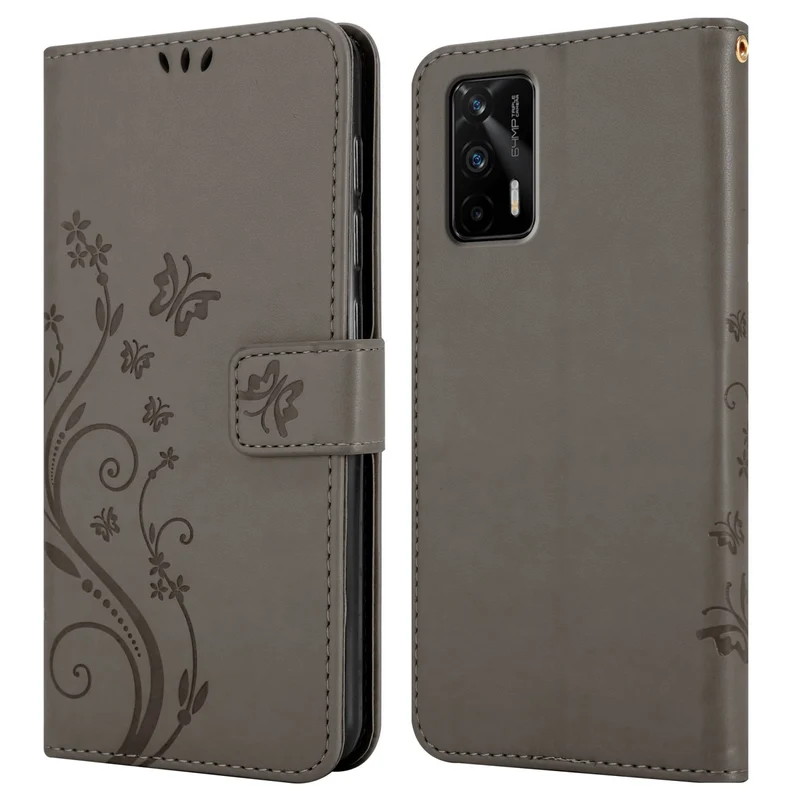 Cadorabo Hülle kompatibel mit Realme GT / GT Neo 2T / Q3 PRO Schutzhülle im Blumen Design mit Magnetverschluss, Standfunktion und Kartenfächern