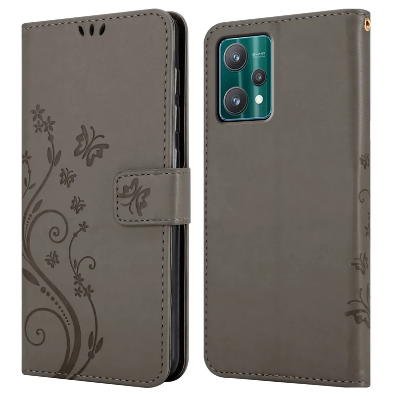 Cadorabo Hülle kompatibel mit Realme 9 5G / 9 PRO / V25 / Q5 / OnePlus Nord CE 2 LITE 5G Schutzhülle im Blumen Design mit Magnetverschluss, Standfunktion und Kartenfächern