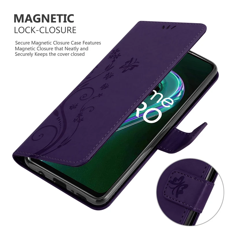 Cadorabo Hülle kompatibel mit Realme 9 5G / 9 PRO / V25 / Q5 / OnePlus Nord CE 2 LITE 5G Schutzhülle im Blumen Design mit Magnetverschluss, Standfunktion und Kartenfächern