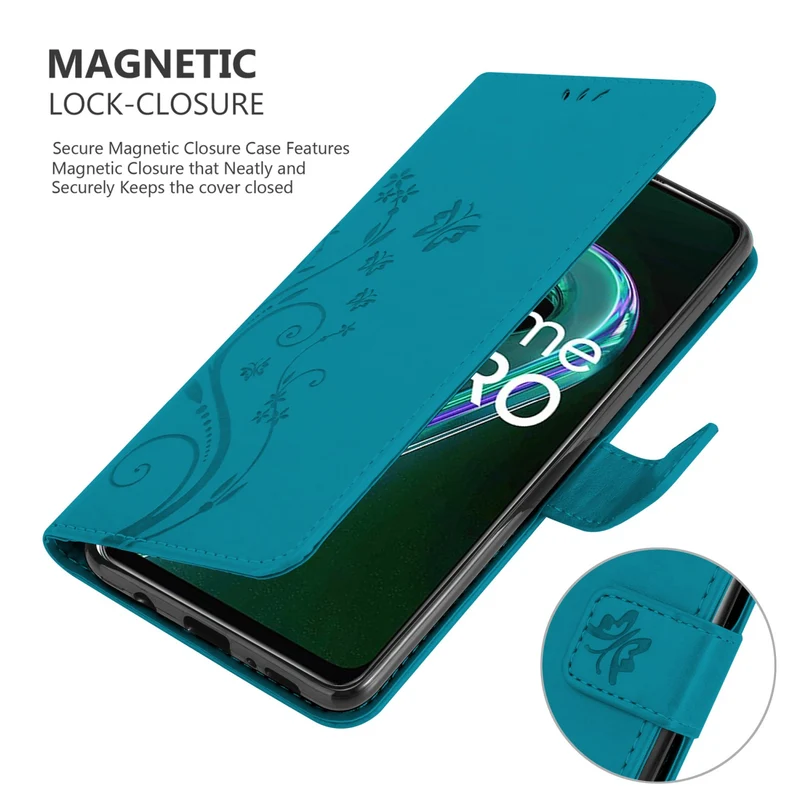 Cadorabo Hülle kompatibel mit Realme 9 5G / 9 PRO / V25 / Q5 / OnePlus Nord CE 2 LITE 5G Schutzhülle im Blumen Design mit Magnetverschluss, Standfunktion und Kartenfächern