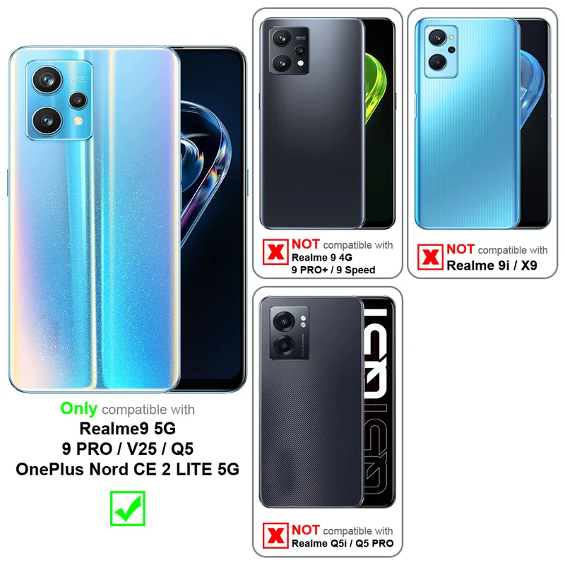 Cadorabo Hülle kompatibel mit Realme 9 5G / 9 PRO / V25 / Q5 / OnePlus Nord CE 2 LITE 5G Schutzhülle im Blumen Design mit Magnetverschluss, Standfunktion und Kartenfächern
