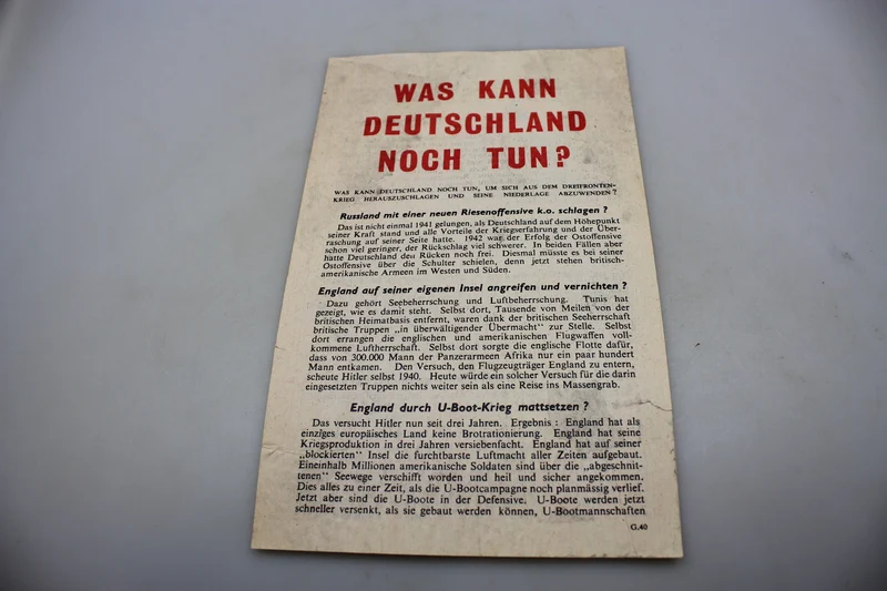 Flugblatt der Alliierten zur Anti-Nazi-Propaganda im Zweiten Weltkrieg