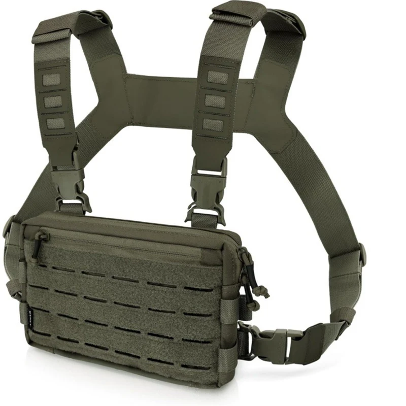 Modularer Bushcraft Chest Rig – Kompakte Survival Weste mit Hauptfach, PALS-Lasercut & EDC-Organisation