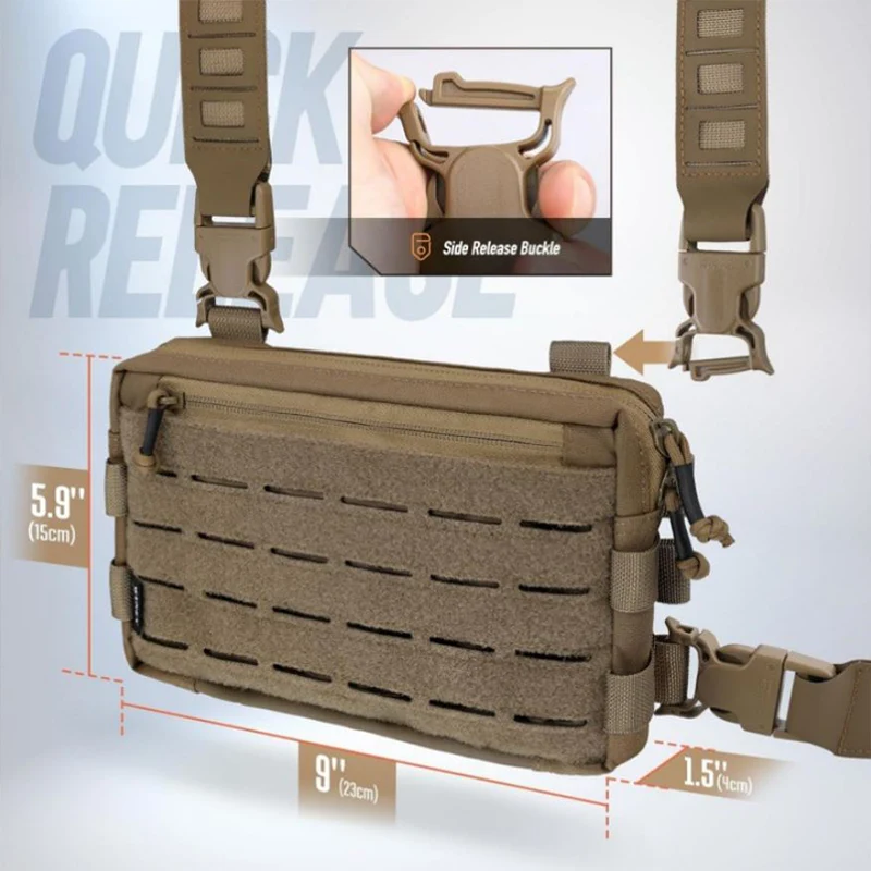 Modularer Bushcraft Chest Rig – Kompakte Survival Weste mit Hauptfach, PALS-Lasercut & EDC-Organisation